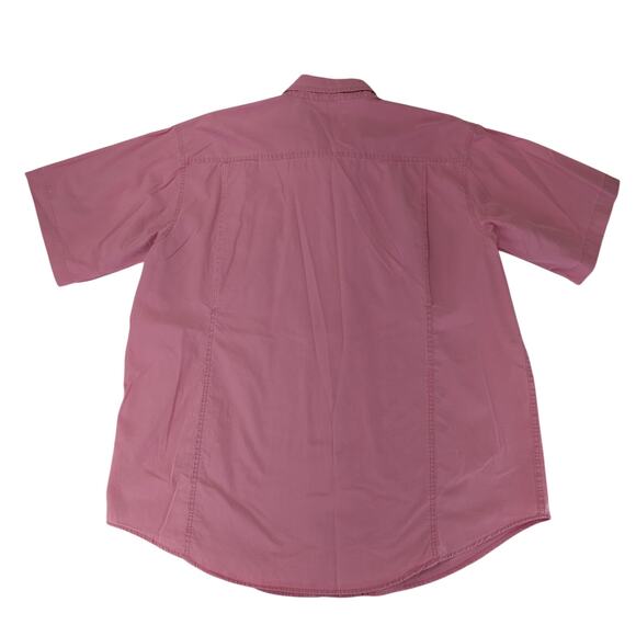 Orvis Short Sleeve Button-down Fishing Shirt Men's Large Salmon Pink 100% Cotton - Picture 2 of 8